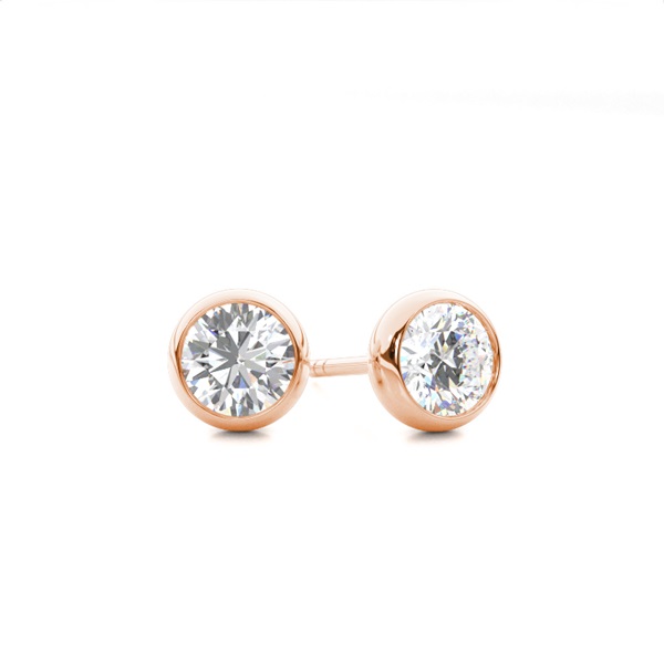 Bezel Setting Diamond Stud Earrings