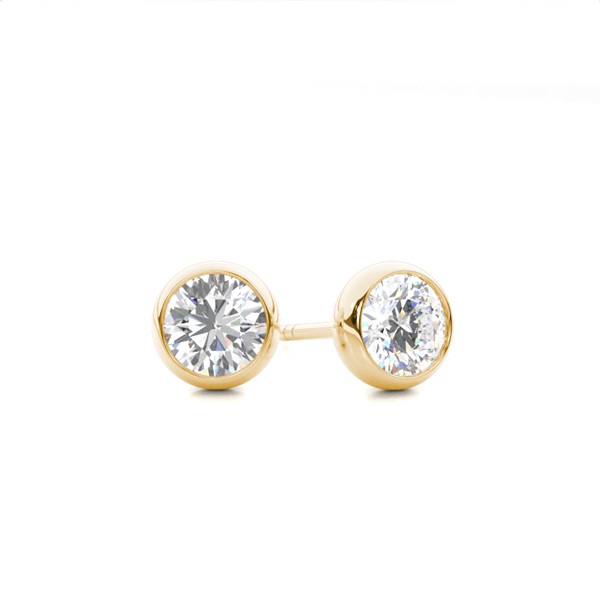 Bezel Setting Diamond Stud Earrings