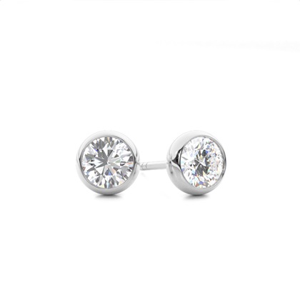 Bezel Setting Diamond Stud Earrings