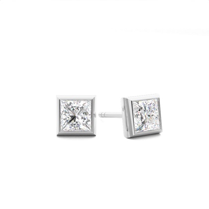 Bezel Setting Diamond Stud Earrings
