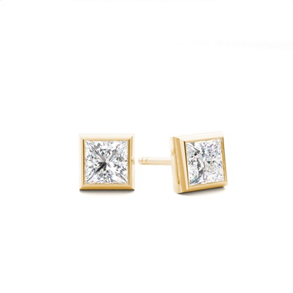 Bezel Setting Diamond Stud Earrings
