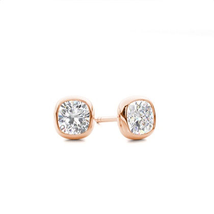 Bezel Setting Diamond Stud Earrings