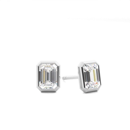 Bezel Setting Diamond Stud Earrings