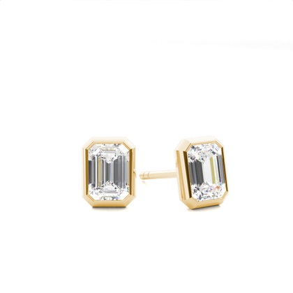 Bezel Setting Diamond Stud Earrings