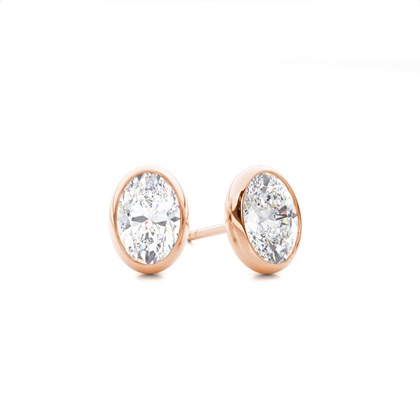Bezel Setting Diamond Stud Earrings