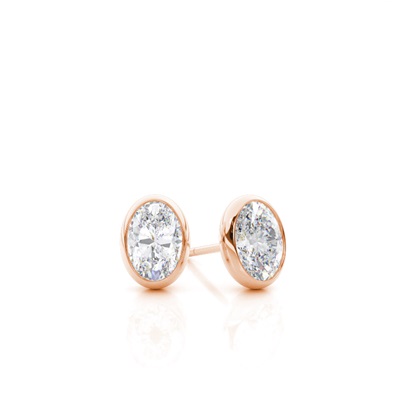 Bezel Setting Moissanite Stud Earrings