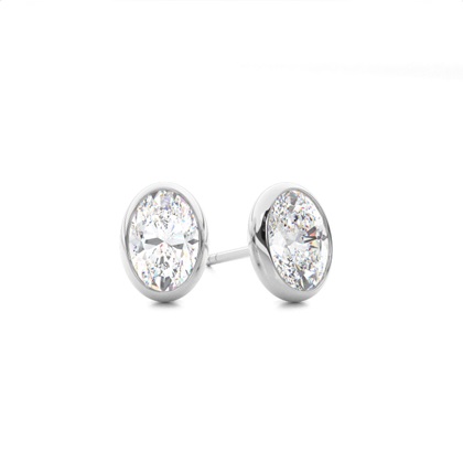 Bezel Setting Diamond Stud Earrings