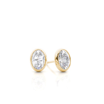 Bezel Setting Moissanite Stud Earrings