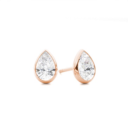 Bezel Setting Diamond Stud Earrings