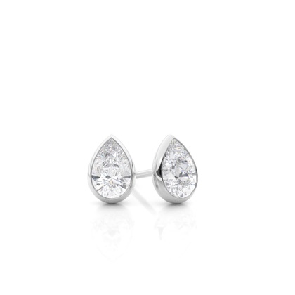 Bezel Setting Moissanite Stud Earrings