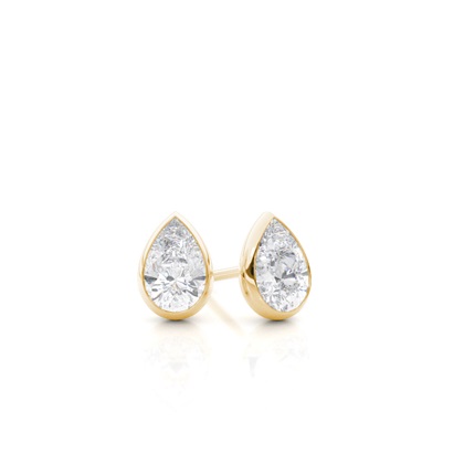 Bezel Setting Moissanite Stud Earrings