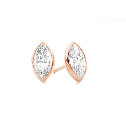 Bezel Setting Diamond Stud Earrings