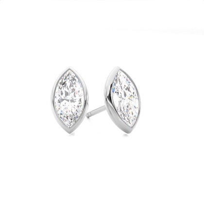 Bezel Setting Diamond Stud Earrings