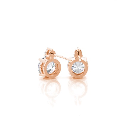 Prong Setting Round Moissanite Earrings