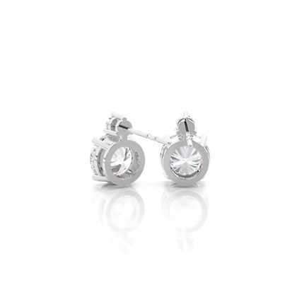 Prong Setting Round Moissanite Earrings