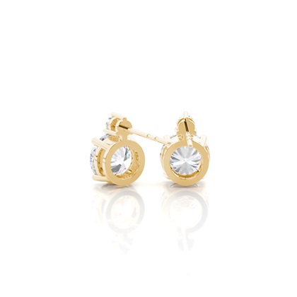 Prong Setting Round Moissanite Earrings