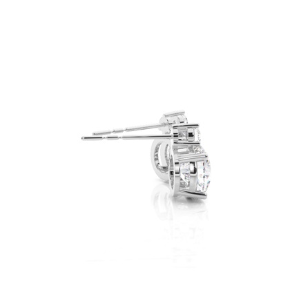 Prong Setting Round Moissanite Earrings