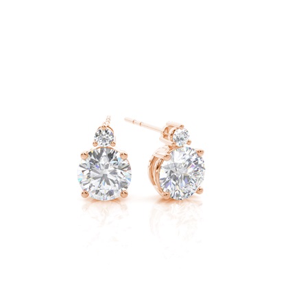 Prong Setting Round Moissanite Earrings