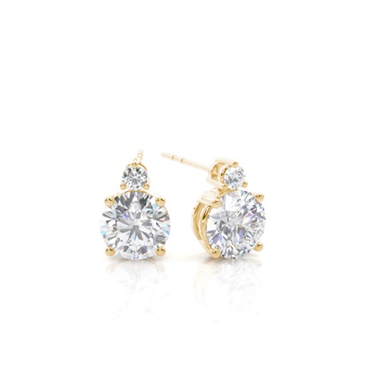 Prong Setting Round Moissanite Earrings