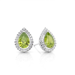 Prong Setting Halo Peridot Earring