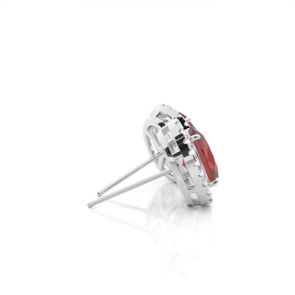 Halo-Granat-Ohrring in einer Krappenfassung