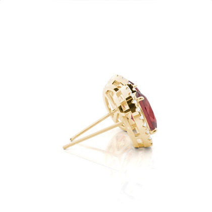 Halo-Granat-Ohrring in einer Krappenfassung