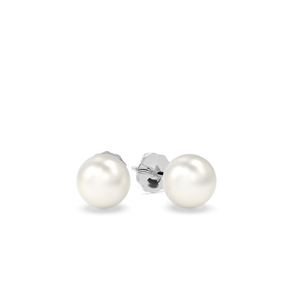 Tension Setting Pearl Stud Earrings