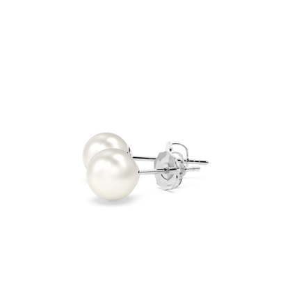 Runde Perlenohrstecker in einer Spannfassung