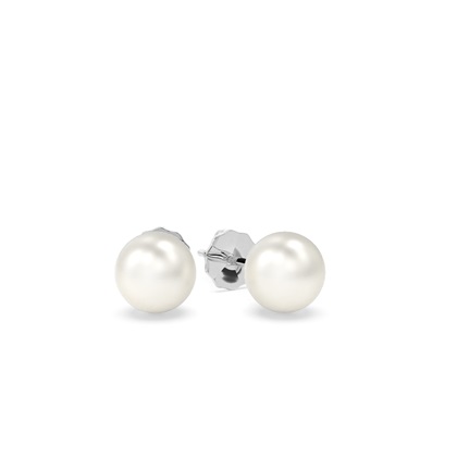 Tension Setting Pearl Stud Earrings