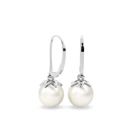 Runde Perlenkreolen in einer Spannfassung