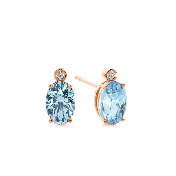 Prong Setting Oval Aquamarine Earrings