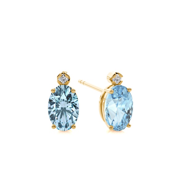 Prong Setting Oval Aquamarine Earrings