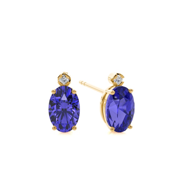 Prong Setting Oval Tanzanite Earrings