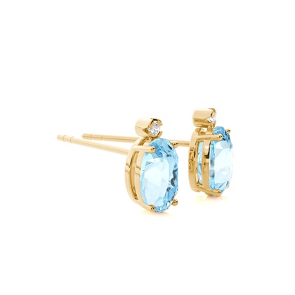 Ovale Aquamarin-Ohrringe in einer Krappenfassung