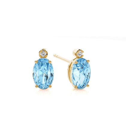 Prong Setting Oval Aquamarine Earrings
