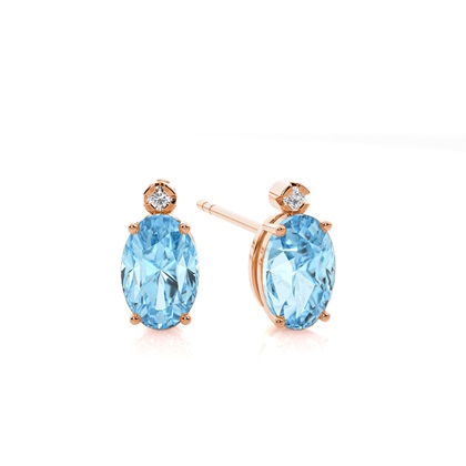 Prong Setting Oval Aquamarine Earrings
