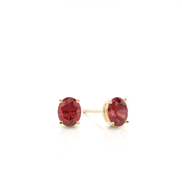 4 Prong Setting Oval Garnet Stud Earring