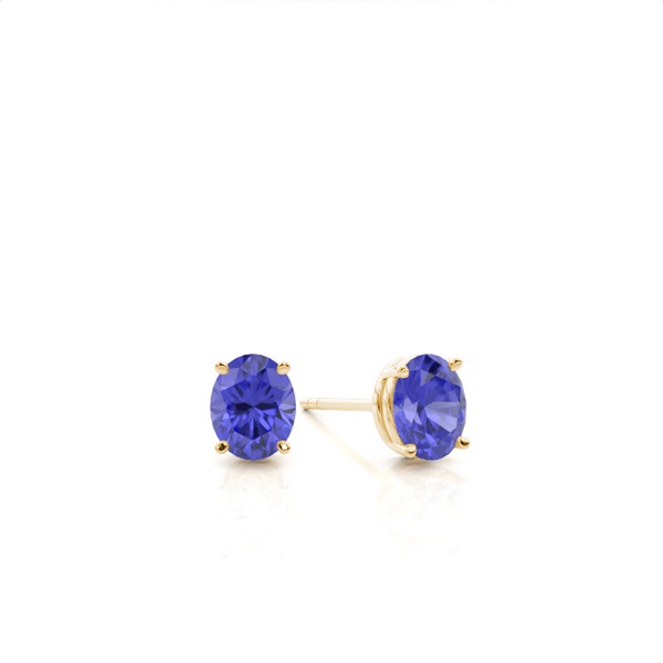4 Prong Setting Oval Tanzanite Stud Earring
