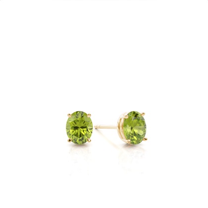 4 Prong Setting Oval Peridot Stud Earring