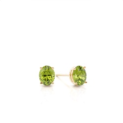 Ovaler Peridot-Ohrstecker in einer 4er Krappenfassung