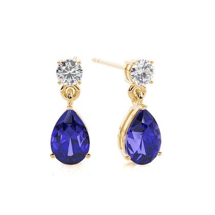 Prong Setting Pear Tanzanite Earrings