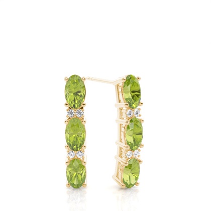 Prong Setting Oval Peridot Earrings