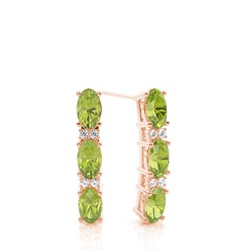 Prong Setting Oval Peridot Earrings