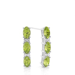 Prong Setting Oval Peridot Earrings