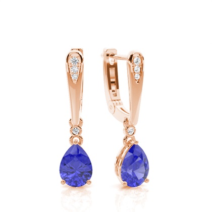 Prong Setting Pear Tanzanite Earrings