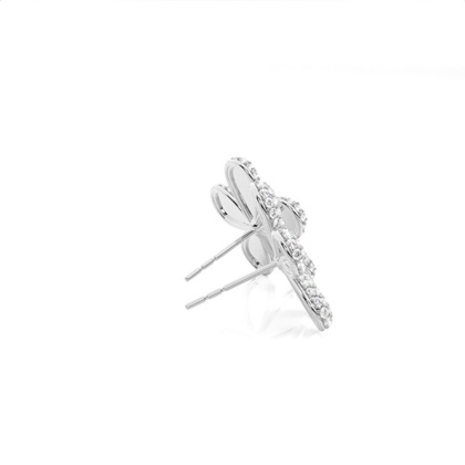 Prong Setting Runde Diamant Blume Ohrstecker