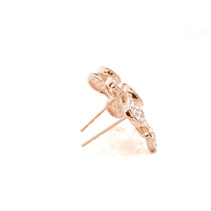 Prong Setting Runde Diamant Blume Ohrstecker