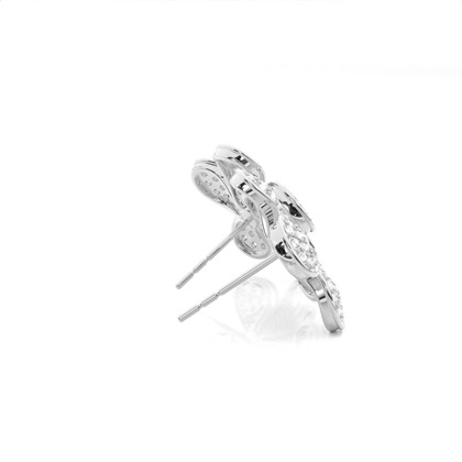 Prong Setting Runde Diamant Blume Ohrstecker