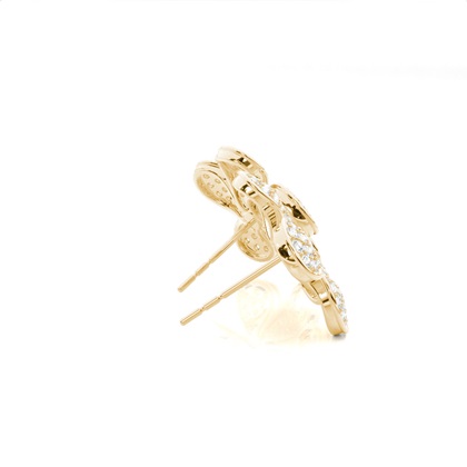 Prong Setting Runde Diamant Blume Ohrstecker