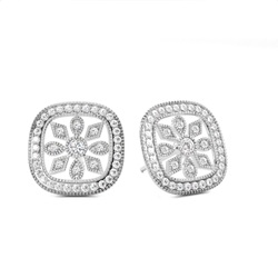 Prong Setting Rund-Diamant-Cluster-Ohrstecker